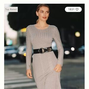 Anthropologie Gray Long Sleeve Dress